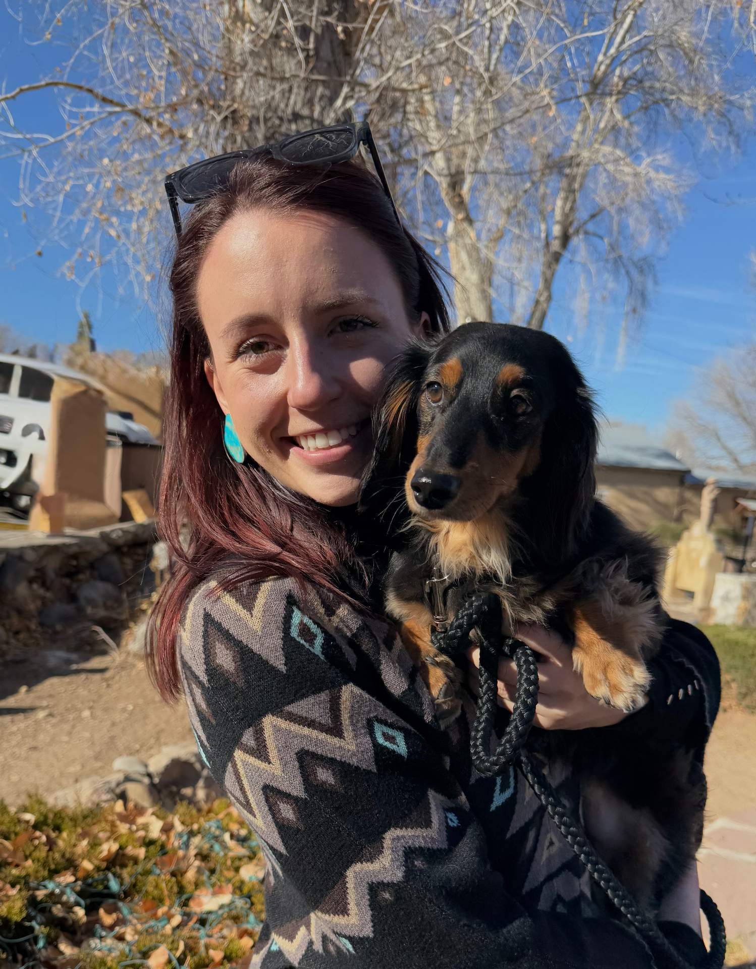 Arden Johnson with her dog